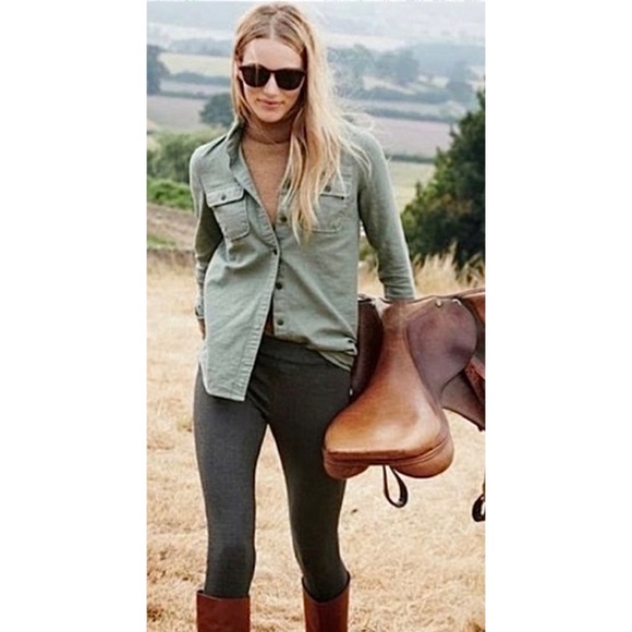 J. Crew Tops - J. CREW Army Green Utility Button-down Shirt
